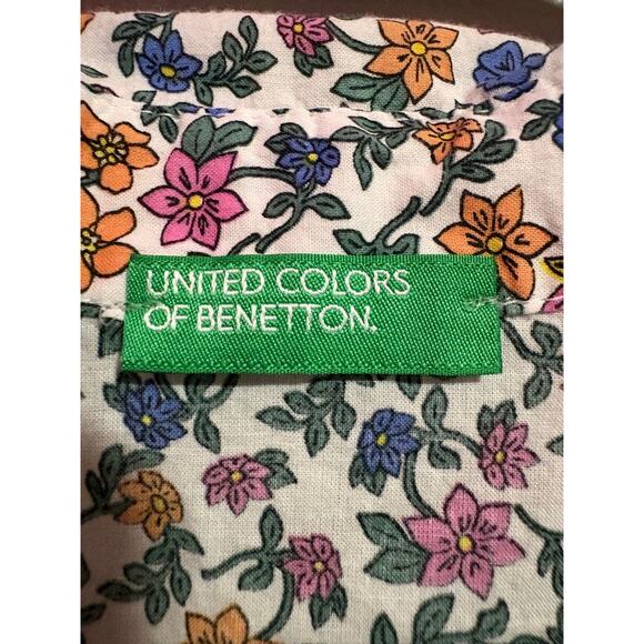 United Colors of Benetton Floral Button Down Shirt Size S Multicolor - Picture 3 of 4